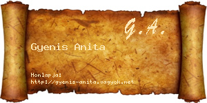 Gyenis Anita névjegykártya